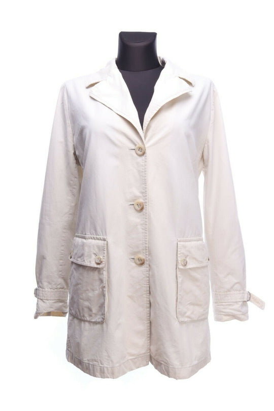 BURBERRY LONDON Ivory Cotton Short Trench Coat Jacket Size 42