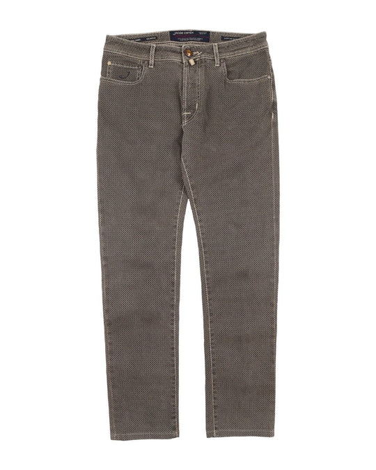 JACOB COHEN Denim Houndstooth Pattern Cotton Men's Jeans Size 33