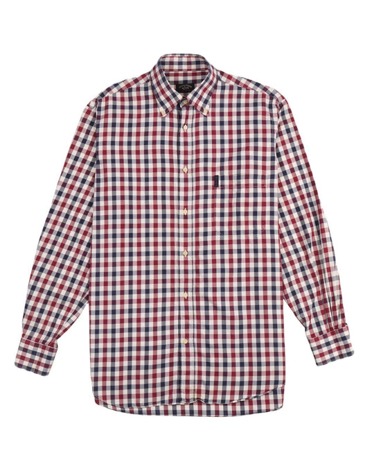 PAUL & SHARK Shirt Blue Check Cotton Mens Size 40 / M