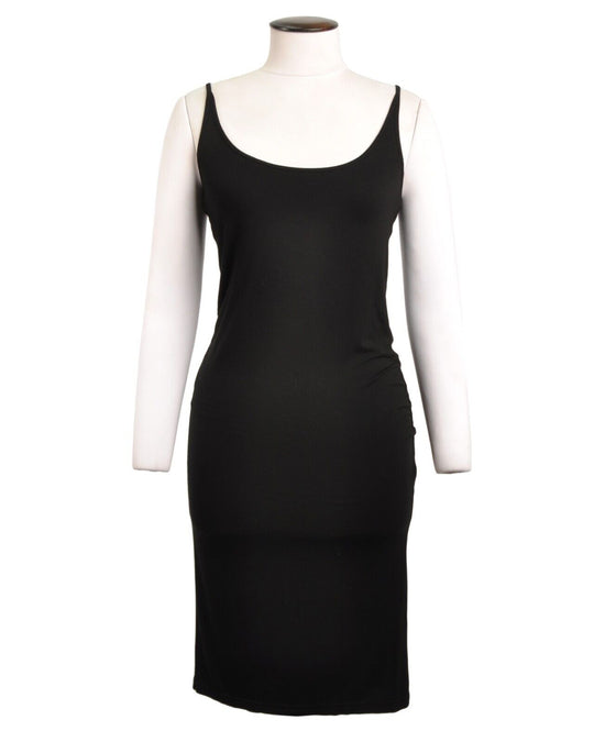 ANNETTE GORTZ Dress Black Stretch Scoop Neck Sleeveless Womens Bodycon Small