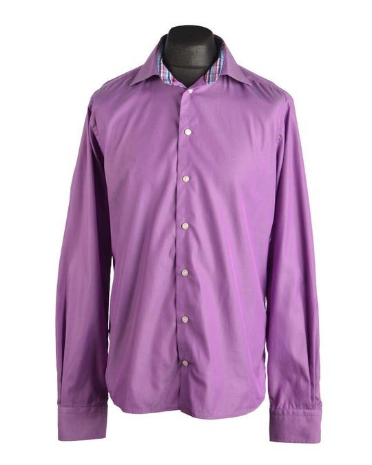 Men's ETON Purple Cotton Shirt Size 42 / 16 Slim Fit