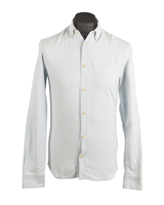 ALLSAINTS Light Blue Oxford Cotton Men's Shirt Size XS