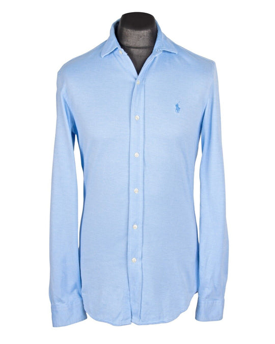 POLO RALPH LAUREN Knit Dress Shirt Blue Men's Slim Fit Size M