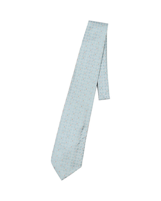 GUCCI Tie Necktie Blue Checkered 100% Silk