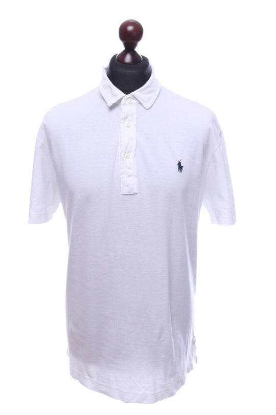 Men's Polo RALPH LAUREN White Cotton Featherweight Mesh Polo Shirt Size XL