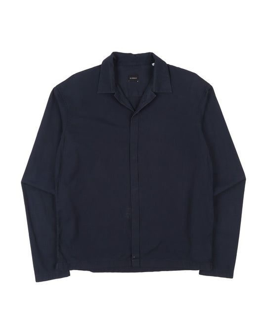 JIL SANDER by Raf Simons Shirt Navy Blue Cotton Long Sleeve Men's Size 38