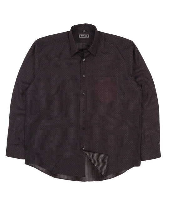 Men's Vintage VERSACE V2 Black Striped Dotted Shirt Size 17.5