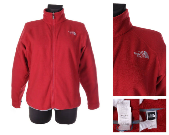 Women's THE NORTH FACE Red Fleece Full Zip Jacket Size s