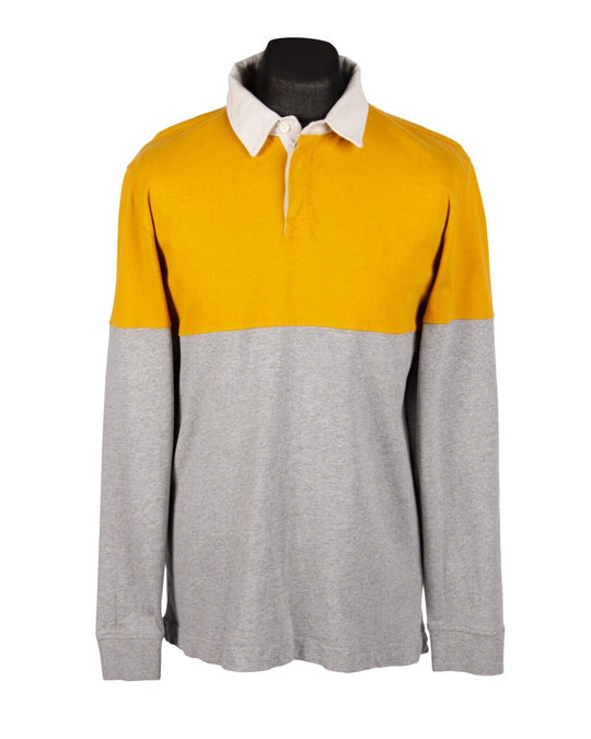 NORSE PROJECTS Ruben Polo Shirt Colour Block Gray Yellow Cotton Men's Size L