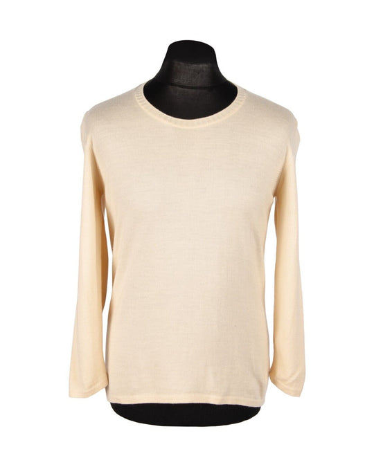 GRAN SASSO Jumper Sweater Yellow Wool Blend Crew Neck Womens Size 46