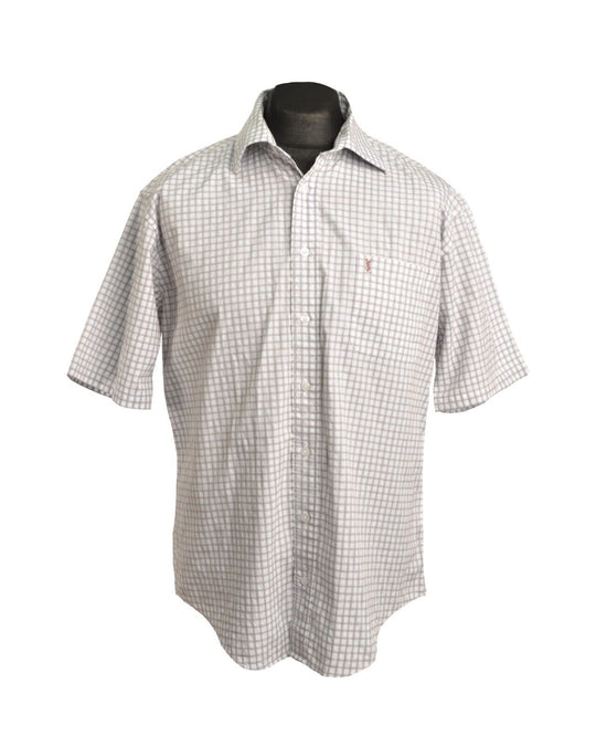 Vintage YVES SAINT LAURENT Shirt White Check Men's Size 16 / 40-41