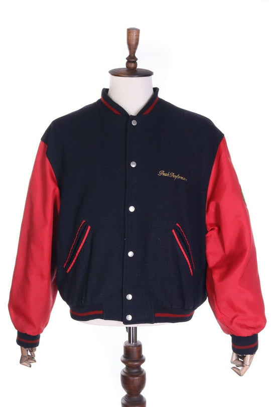 Men's PEAK PERFORMANCE Black Wool Blend Rugged Mountainwear Bomber Jacket Size L