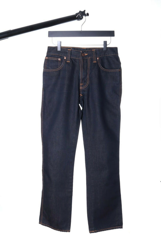 Men's NUDIE Jeans CO Dark Organic Cotton Straight Leg Denim Jeans Sz W 30 / L 32