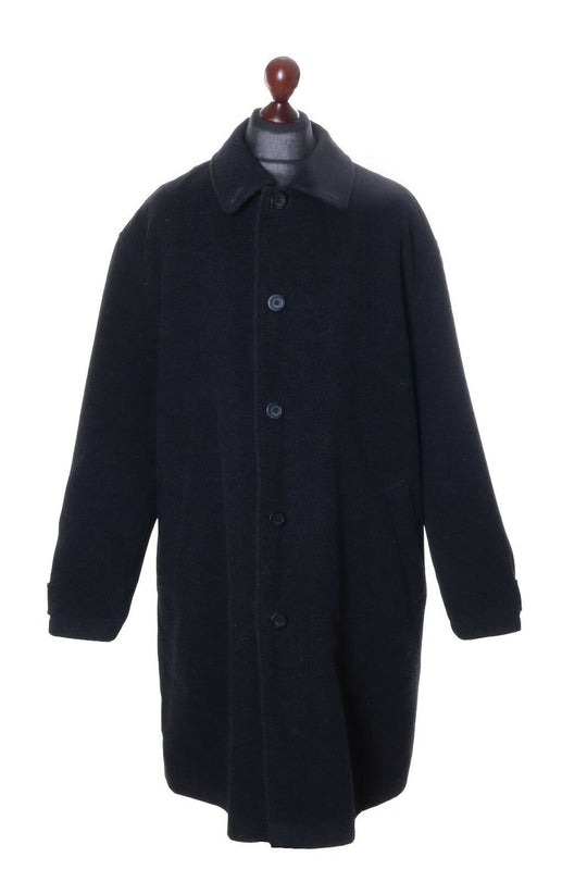 Men's BOGNER Black Cashmere Wool Long Coat Size 52