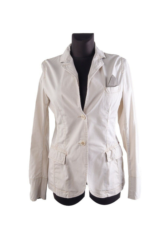 Women's NAPAPIJRI Ivory 100% Cotton Fitted Jacket Size M