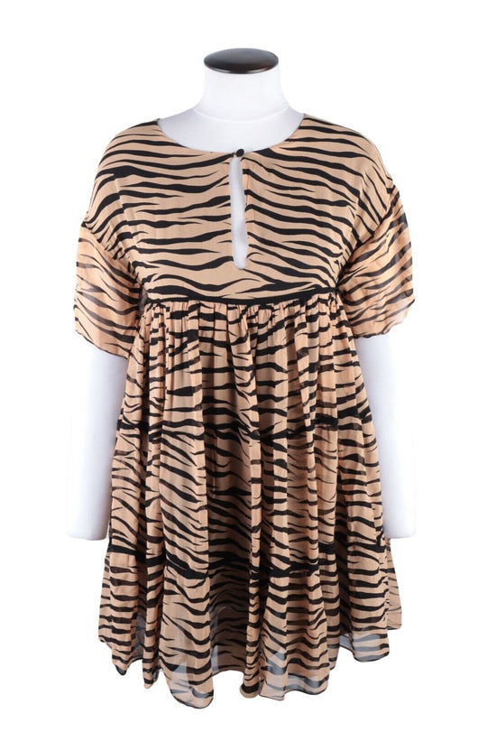 Women's TWINSET Simona Barbieri Animal Print Viscose Dress Size 38 IT