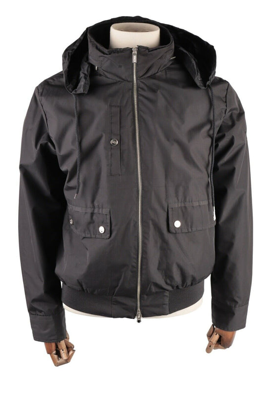 Men's Adidas Yohji Yamamoto Y-3 Black Windbreaker Hooded Logo Jacket Size M