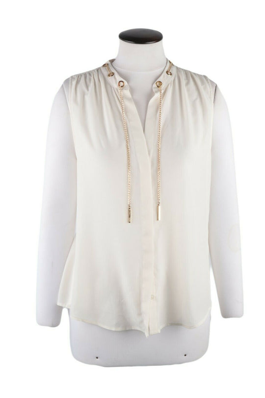 Women's MICHAEL KORS White Sleeveless Blouse Top Size M