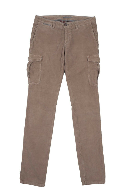 Men's ELEVENTY Brown Corduroy Cargo Young Pants Size 32