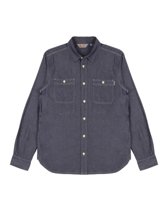 CARHARTT Ls Clink Shirt Navy Cotton Men's Outdoor Wear Size M