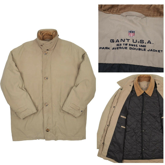 Men's GANT Beige Cotton Harrington / Quilted 2 in 1 Jacket Size M