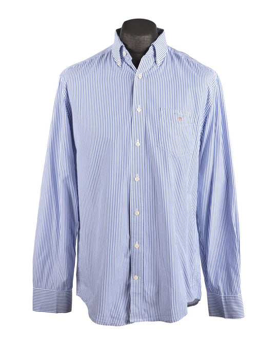 GANT The Banker Blue Striped Men's Cotton Shirt Size L