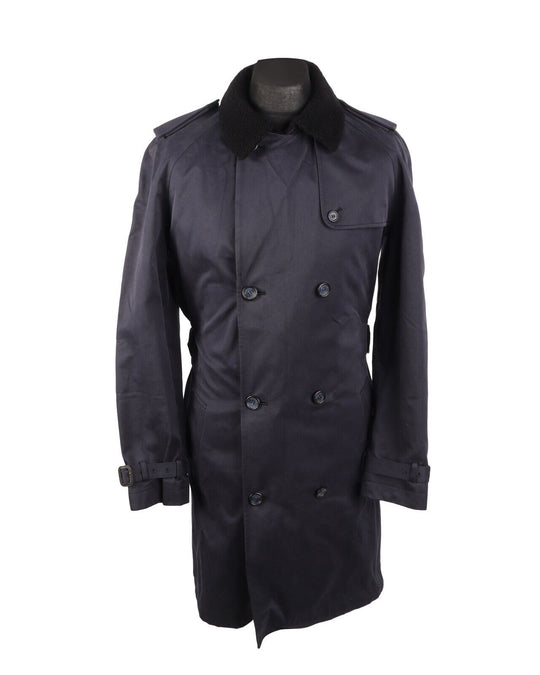 BARACUTA Coat Navy Blue Trench Double Breasted Men's Size S
