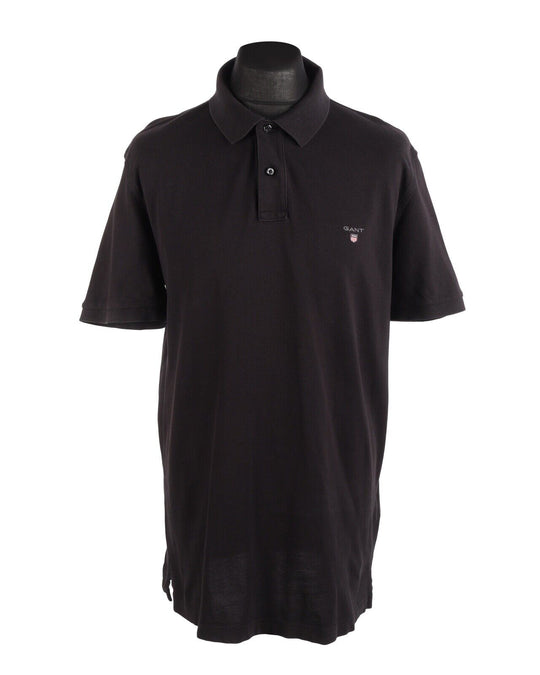 Men's GANT Black Pique Cotton Polo Shirt Size XL