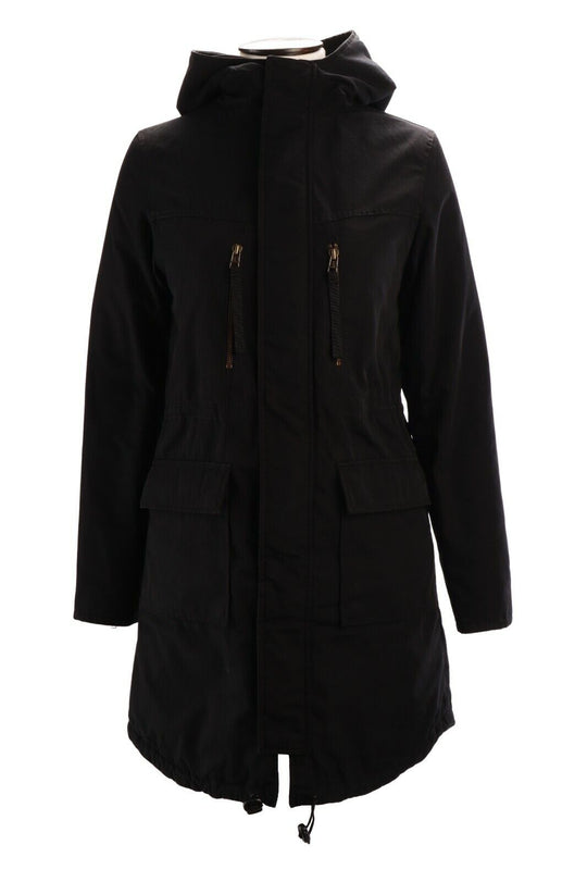 Women'S LEVI`S Red Tab Black Hooded Parka Jacket Coat Size XS