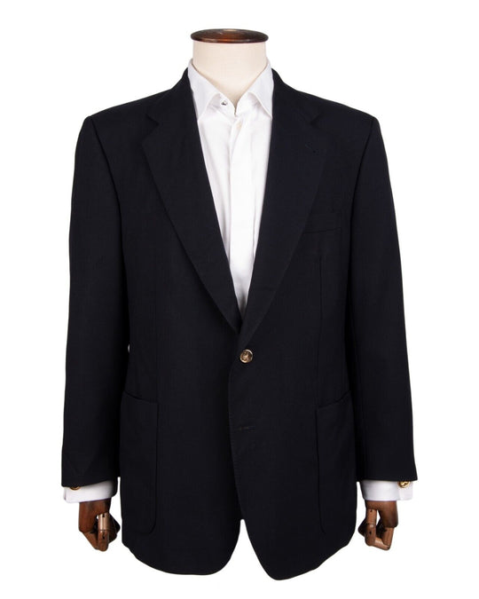 Vintage BURBERRY'S Jacket Navy Blue Wool Mens Club Blazer Size ~ 52 EU