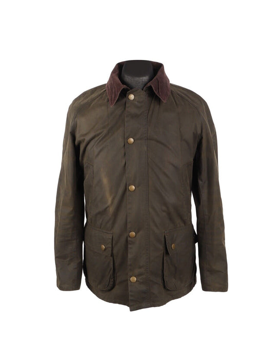 Men's BARBOUR Olive Green Ashby Wax Jacket With Zip In Liner Size M