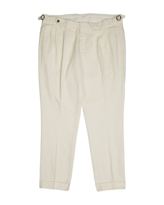 SUITSUPPLY Chino Pants Ivory Beige Cotton Men's Trousers Size 56 IT