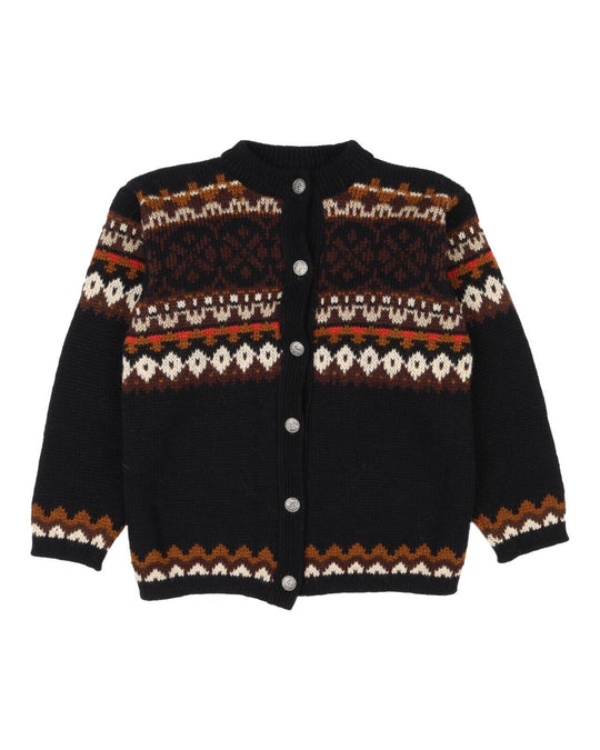 NORLAENDER Cardigan Black Wool Womens Jacket Size ~ L