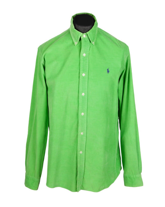 POLO RALPH LAUREN Shirt Green Velvet Corduroy Men's Button Down Size L