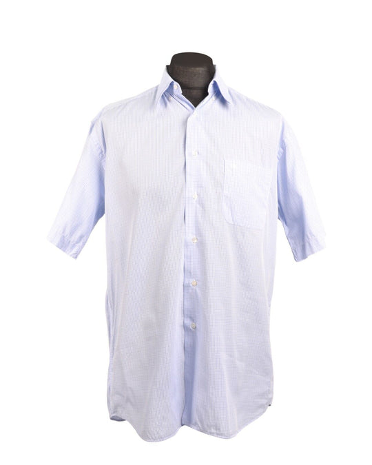 Vintage CHRISTIAN DIOR Shirt  Blue Check Cotton Men's Size 41 / 16