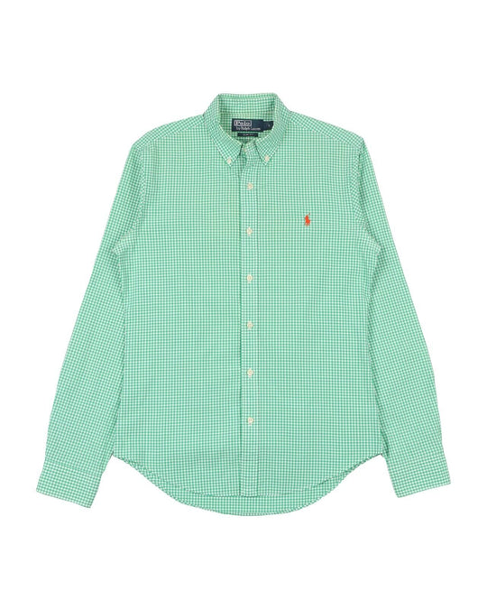 Polo RALPH LAUREN Shirt Green Check Cotton Mens Size S