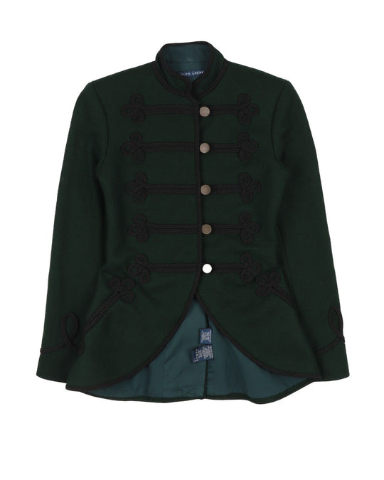 RALPH LAUREN Officer's Jacket Green Wool Women's Military Blazer Size 2