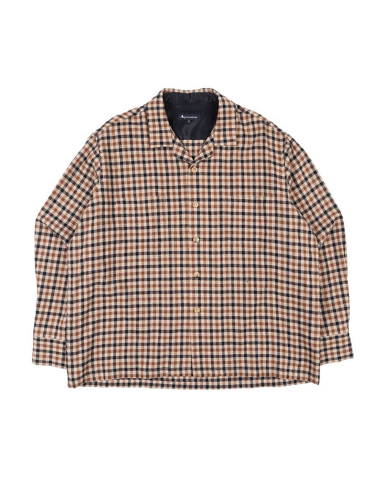 AQUASCUTUM Jacket House Check Lightweight Wool Mens Overshirt Size XL