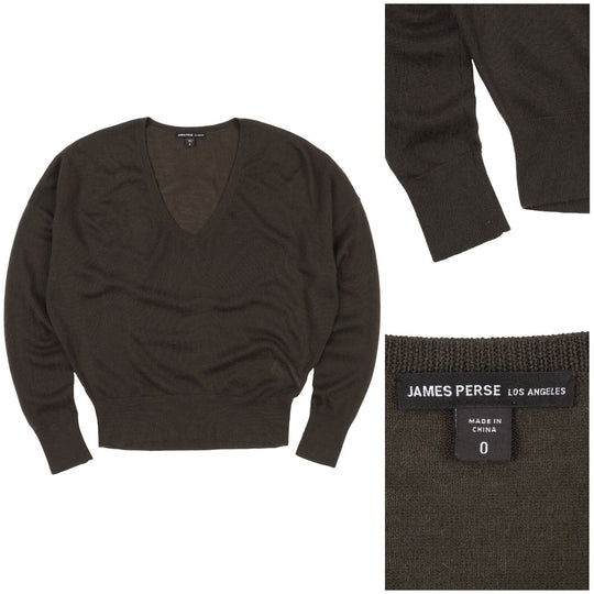 JAMES PERSE Pullover Green Cashmere Womens Jumper Size 0 / XS