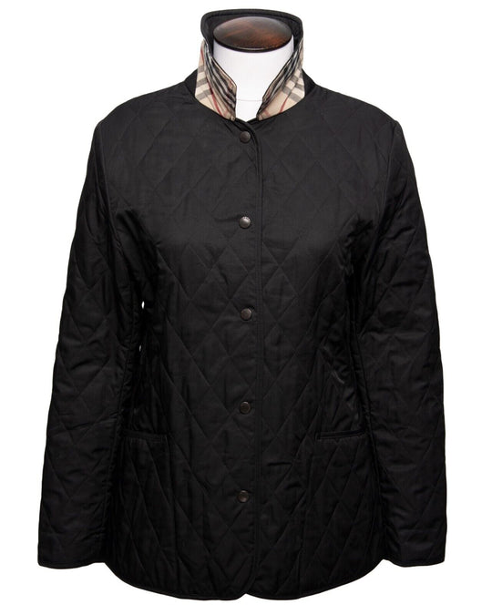 BURBERRY London Quilted Jacket Black Women's Nova Check Lining Size S
