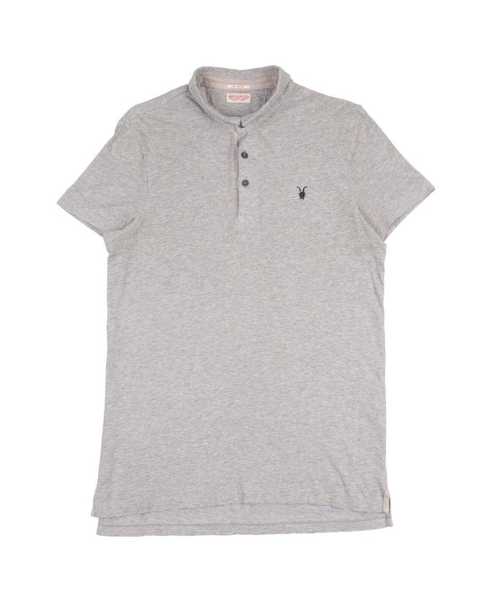 ALL SAINTS Bramford SS Polo Shirt Gray Cotton Men's Size M
