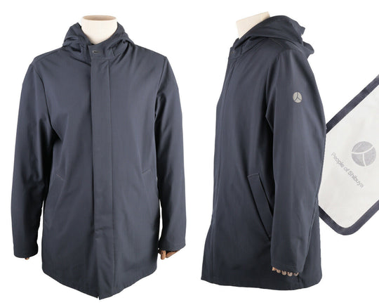 Men's PEOPLE OF SHIBUYA Navy Tech Soft Shell Rain Coat Jacket Size 44 / 54