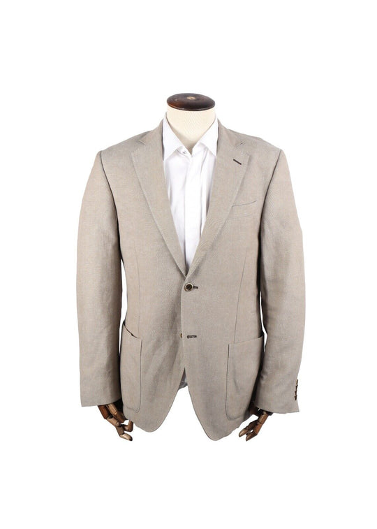 BOGGI Sport Coat Beige Linen Cotton Blazer Men's Size 50 IT