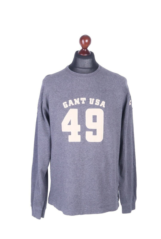 Men's GANT Navy Blue 100% Cotton Sweatshirt Crew Neck Jumper Size M