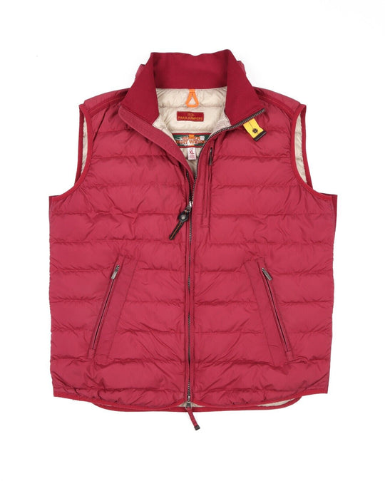 PARAJUMPERS Puffer Vest Bordeaux Red Duck Down Lightweight Quilted Size XL
