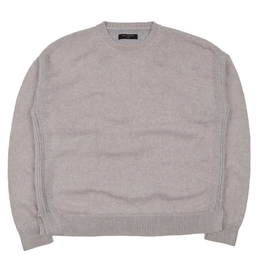 Men's ALLSAINTS Grey Knitted Cotton Sweater Jumper Size L