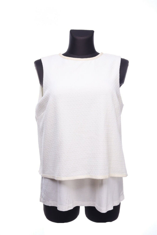 M&S Collection White Ivory Layered Sleeveless Top Blouse Size EU 40 UK 12