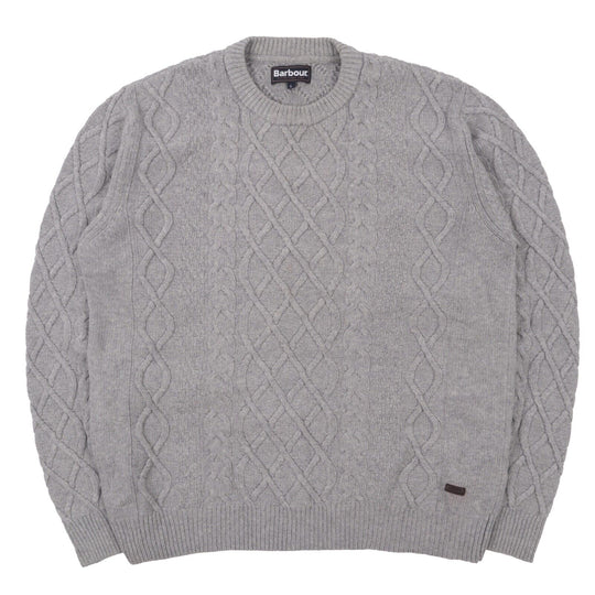 Men's BARBOUR Grey Wool Mix Knit Crew Neck Jumper Size L