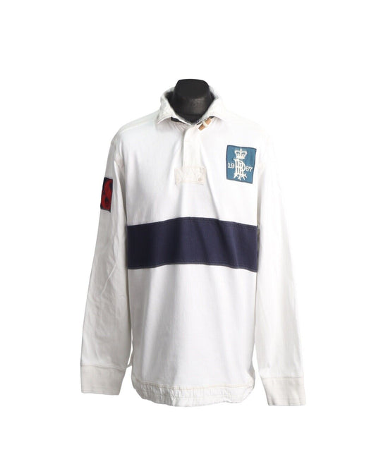 POLO RALPH LAUREN Rugby Longsleeve Gray Cotton Polo Neck Men's Size XL