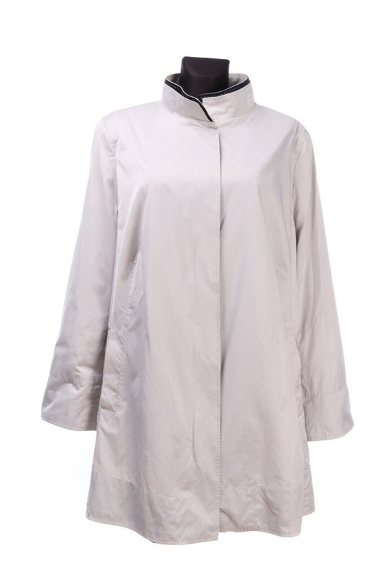 Women's ELENA MIRO Ivory Cotton Coat Jacket Size 24